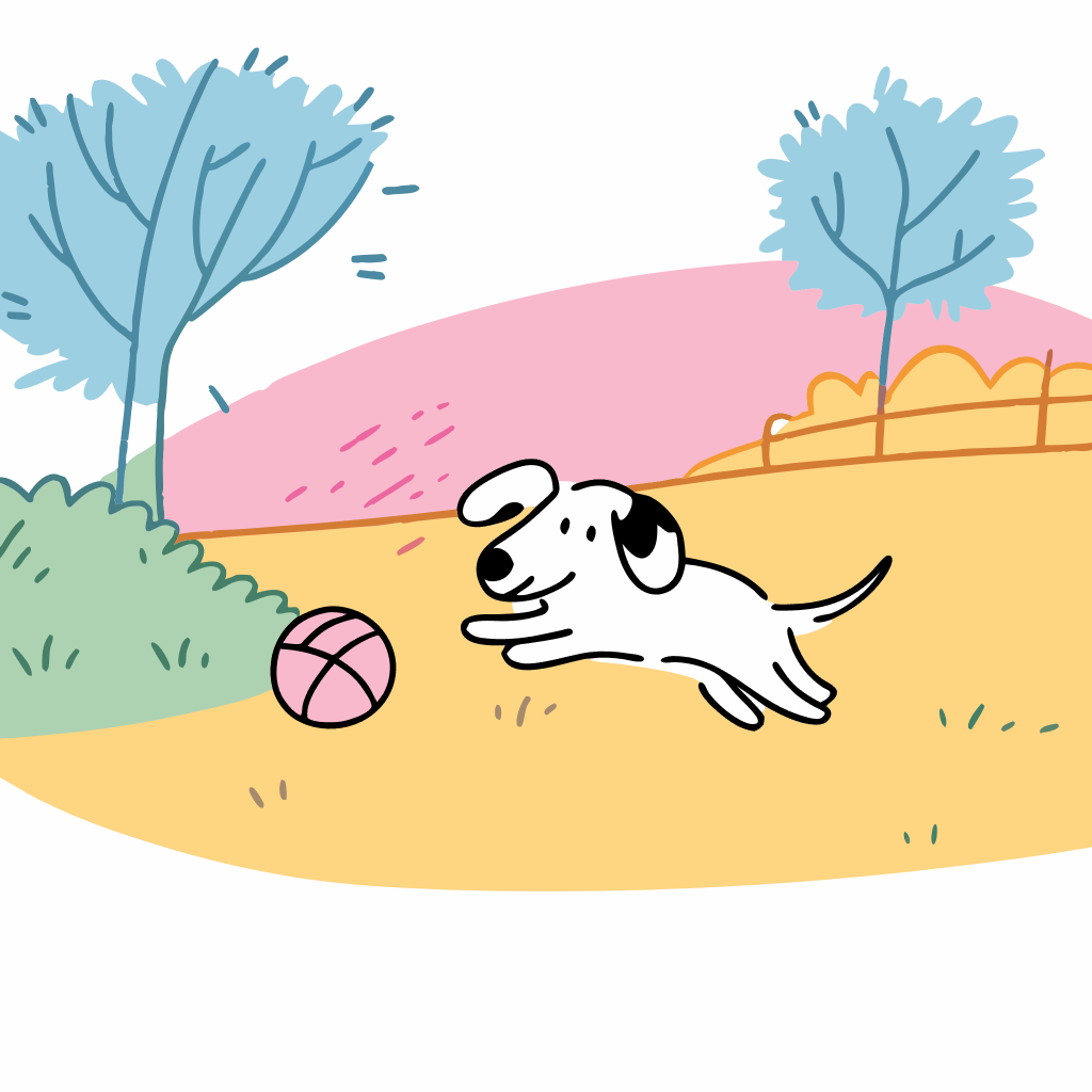 Dog playing in a yard (2)